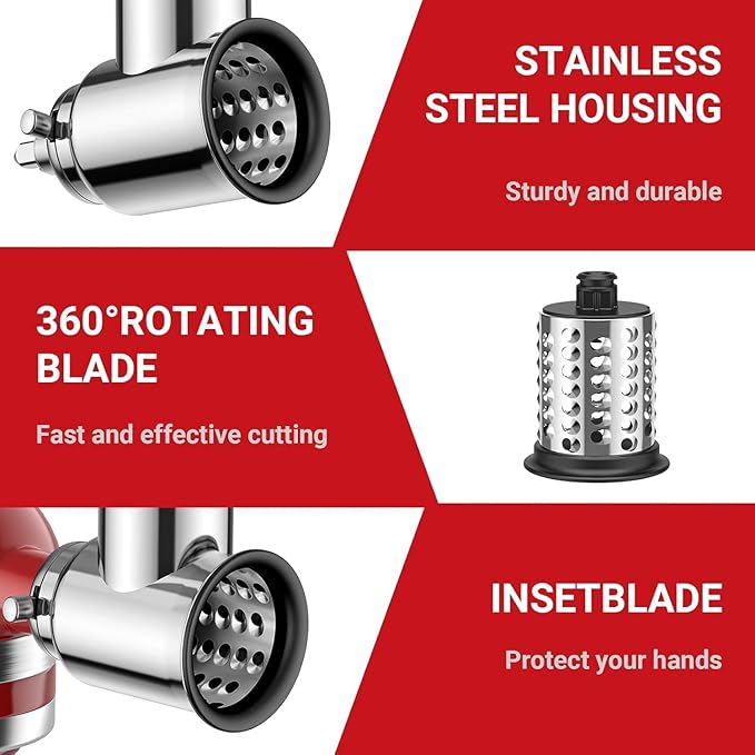 Stainless Steel Slicer Shredder Attachment - Image 7