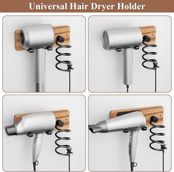 Tindbea Hair Dryer Holder Curling Iron Holder, Blow Dryer Holder Wall Mount - Image 5