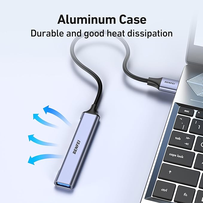 BENFEI 4-Port USB Hub: 1x 10Gbps USB 3.2 + 3X USB 2.0- - Image 5