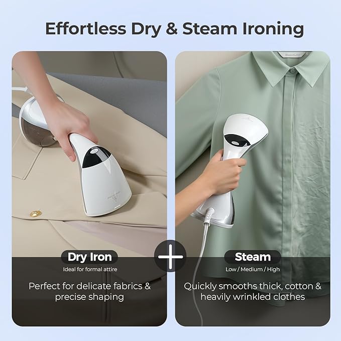 Mafilise Steamer for Clothes, 20S Heat Up, 1500W & 3 Steam Settings, Ceramic - Image 7