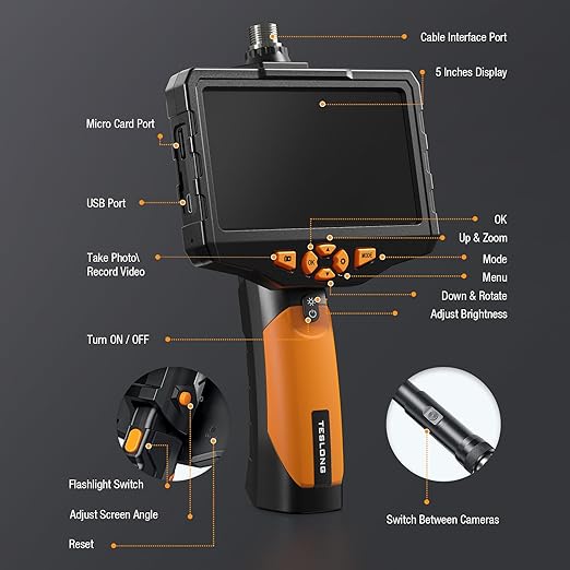 Teslong Inspection Camera, Dual Lens Borescope Camera - Image 8