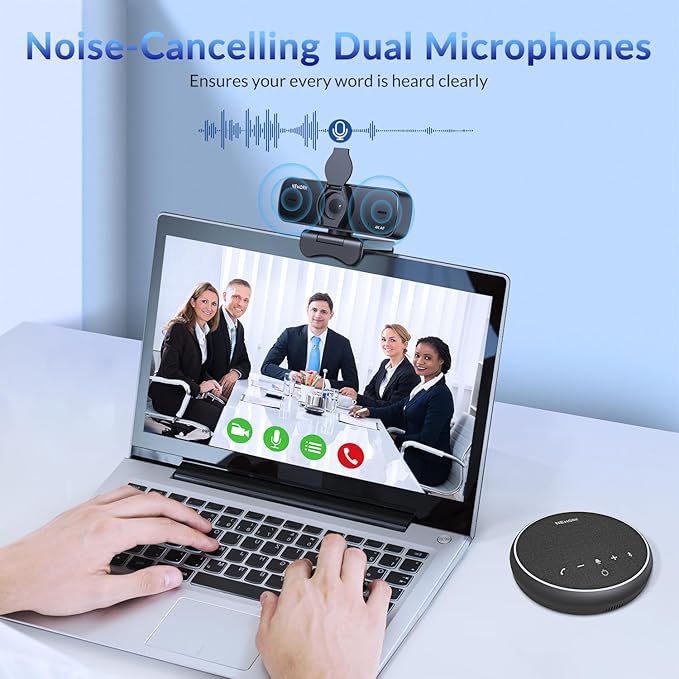NEWORK 4K Webcam for PC, Ultra 4K HD, 2 Noise Reduction Mics, Auto Focus & - Image 3