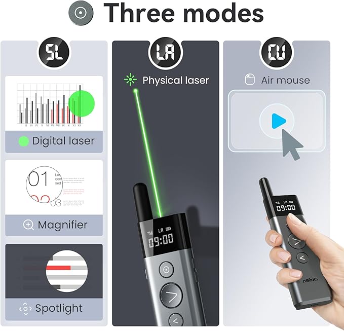 ASING 980ft Ultra-Long Distance Wireless and USB Laser Presentations Remote - Image 6