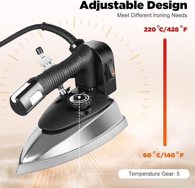 Industrial Gravity Feed Steam Iron 1200W Commercial Electric Iron - Image 5