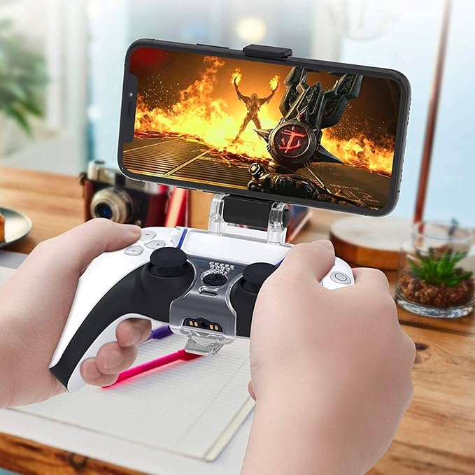 Orzly PS5 Controller Mobile Gaming Clip, DualSense Controller Phone Mount - Image 7