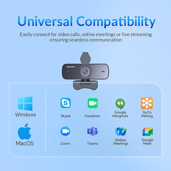 NEWORK 4K Webcam for PC with Sony Sensor, Auto Focus & Privacy Cover, Ultra HD - Image 8
