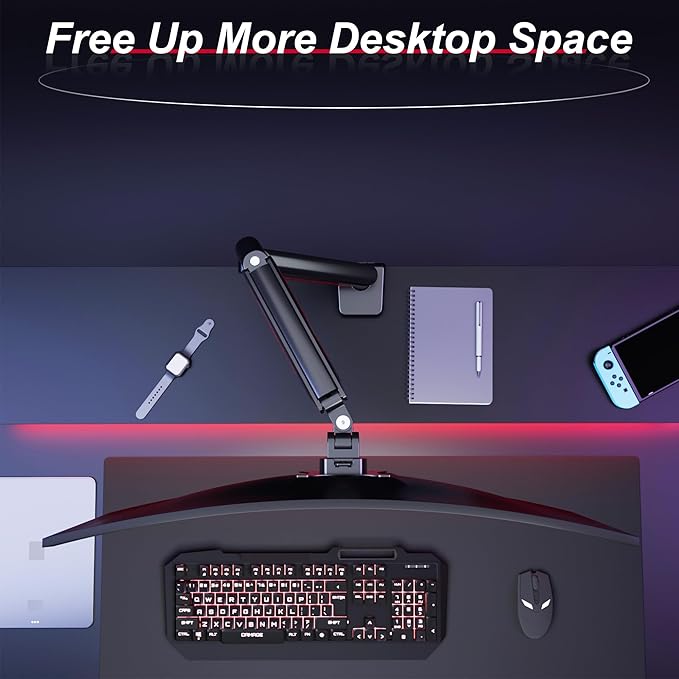 Fydeamer Monitor Arm for 17-35" Screens up to 24.2 lbs, Ergonomic Gas Spring - Image 5