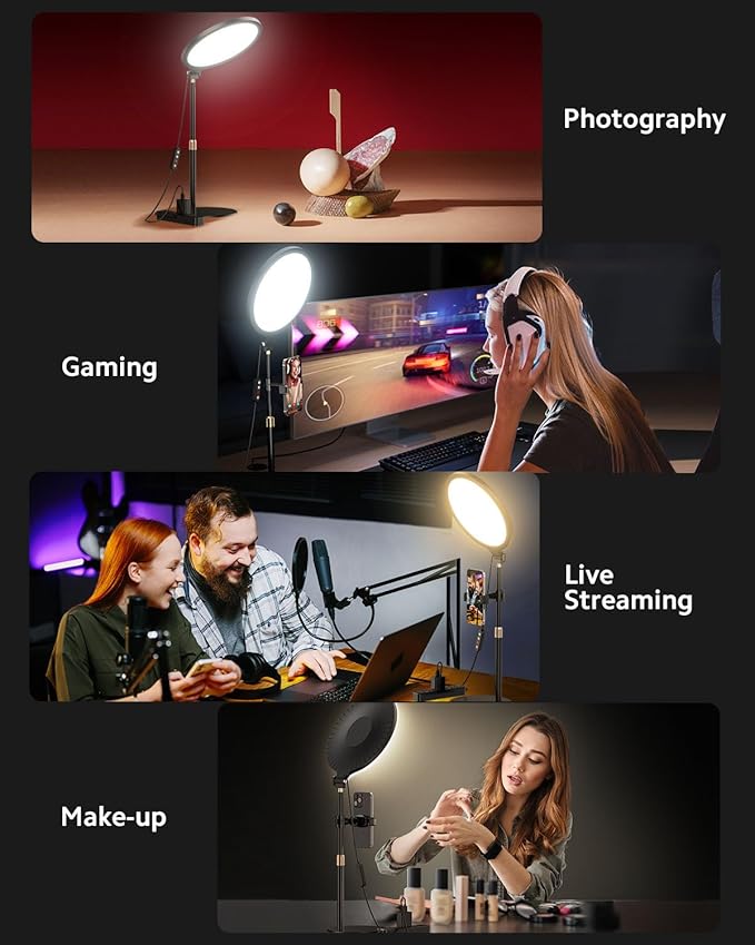 Ring Light with Stand for Zoom Meetings, 360° Rotate 10.5" Zoom Lighting for - Image 6