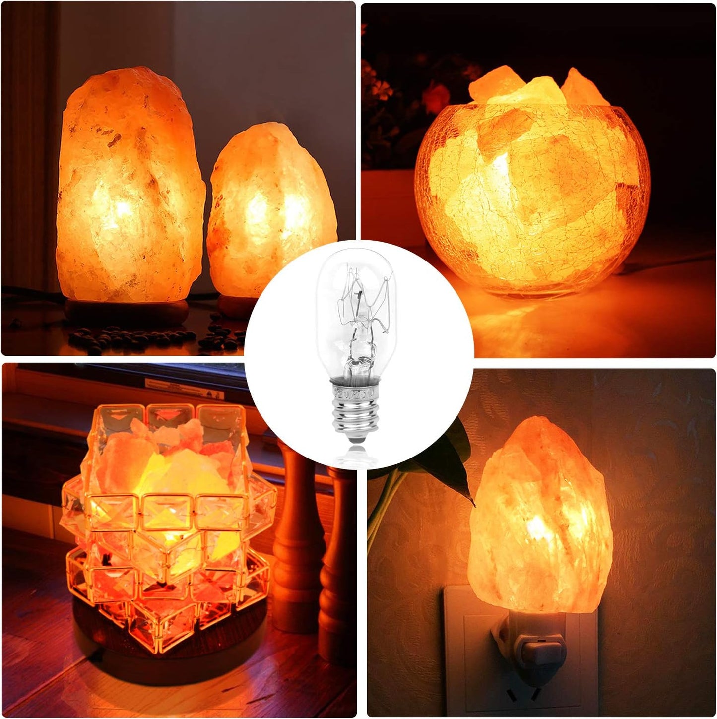 Betus Original Replacement Long Lasting 25 Watt Dimmable E12 Socket Warm White Household Salt Lamp Bulb Candle Warmers - Value Pack of 12
