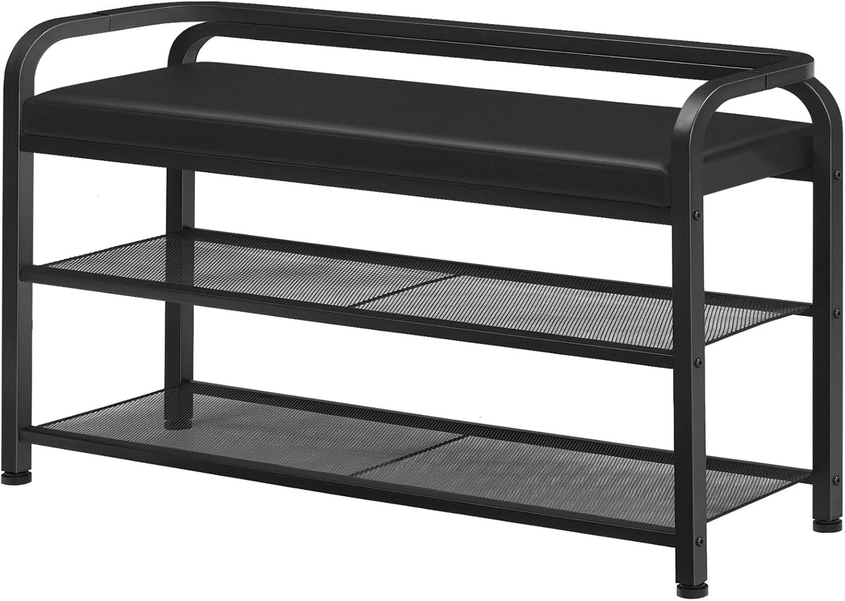 yatiney shoe bench with backrest, 35.4" long entryway, main product view