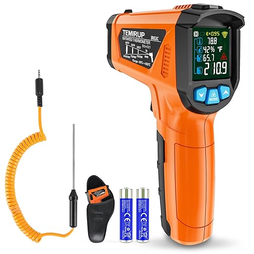 Infrared Thermometer Gun, TEMIRUP Digital Laser Temperature Gun, -58°F to 1472°F by TEMIRUP