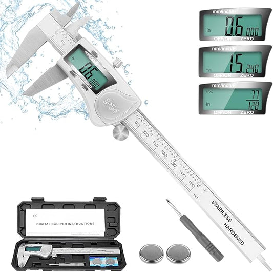 Digital Caliper Measuring Tool, IP54 Waterproof Electronic Micrometer Caliper by Jiavarry