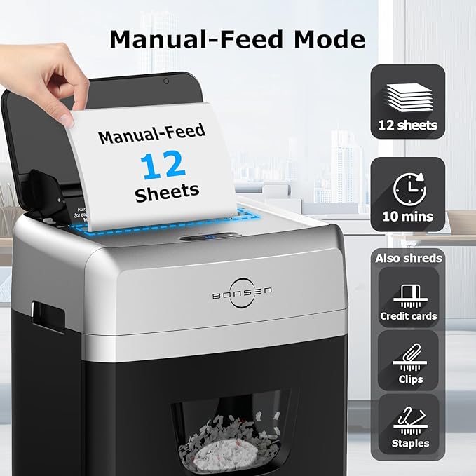 BONSEN 150-Sheet Autofeed Paper Shredder - Image 3