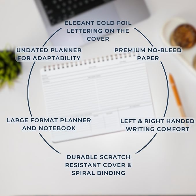 | Meeting Notebook for Work | 8.25" x 11.75" | Project Planner | Simple Design - Image 5
