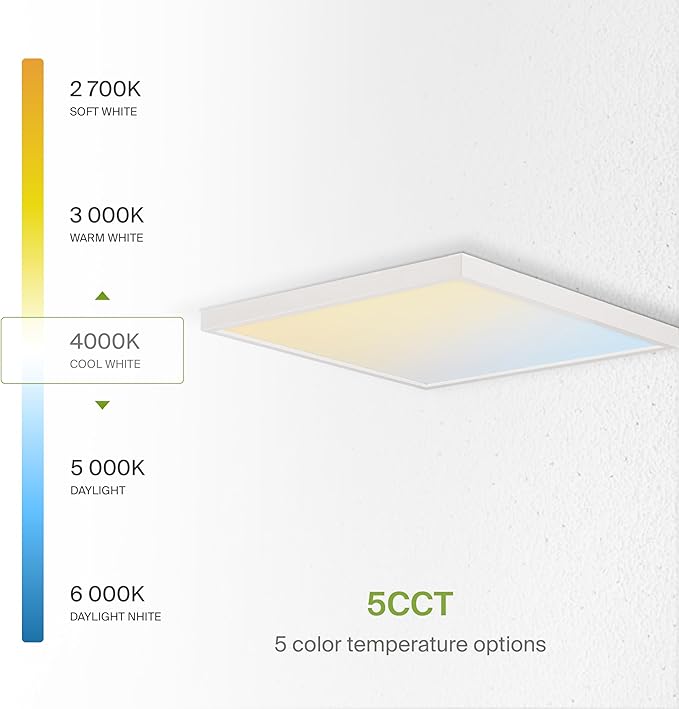ASD LED 12" Square Flush Mount Ceiling Light Fixture, Low Profile Surface - Image 5