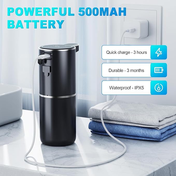 Automatic Foaming Soap Dispenser, 12.8oz/380ml Wall Mount Touchless Soap - Image 7