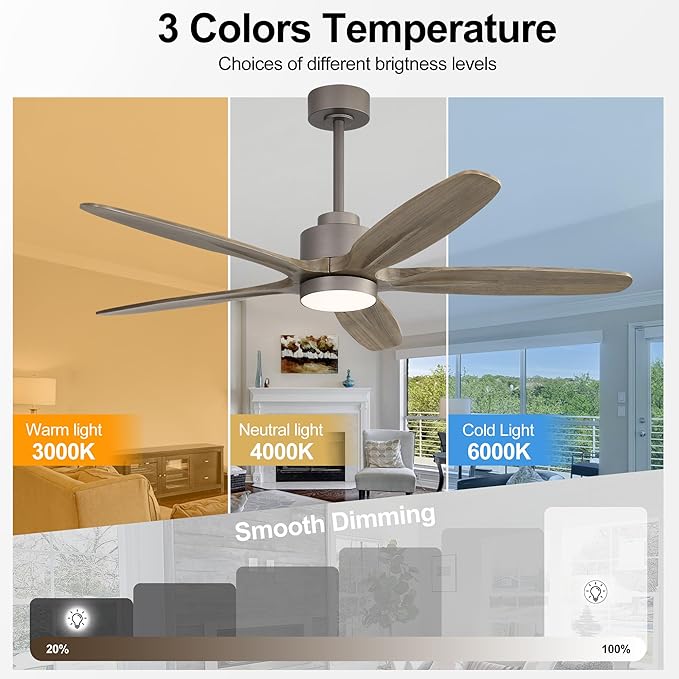 WINGBO 54" Ceiling Fan with Light - Image 3