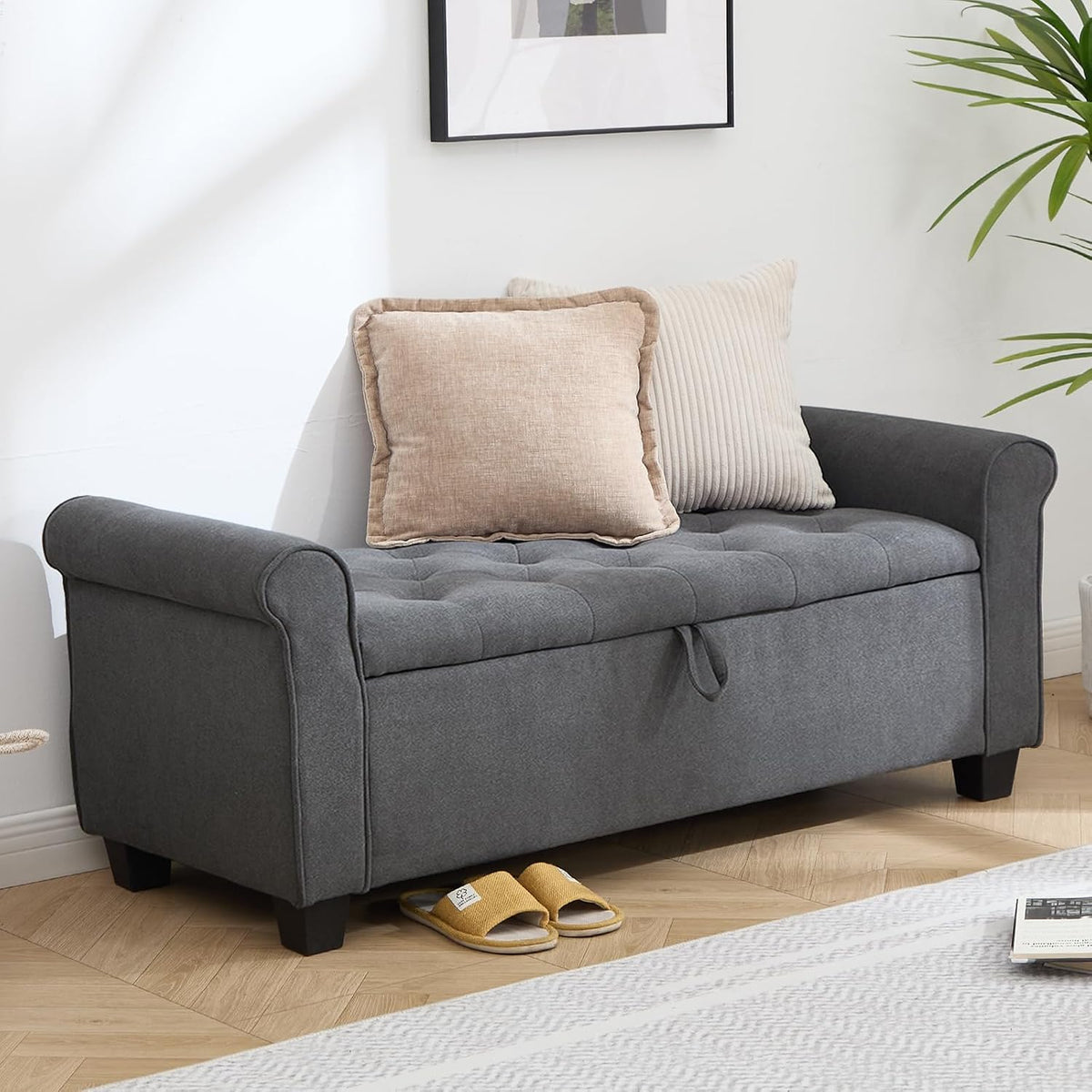 49" ottoman with storage, end of bed storage, main product view