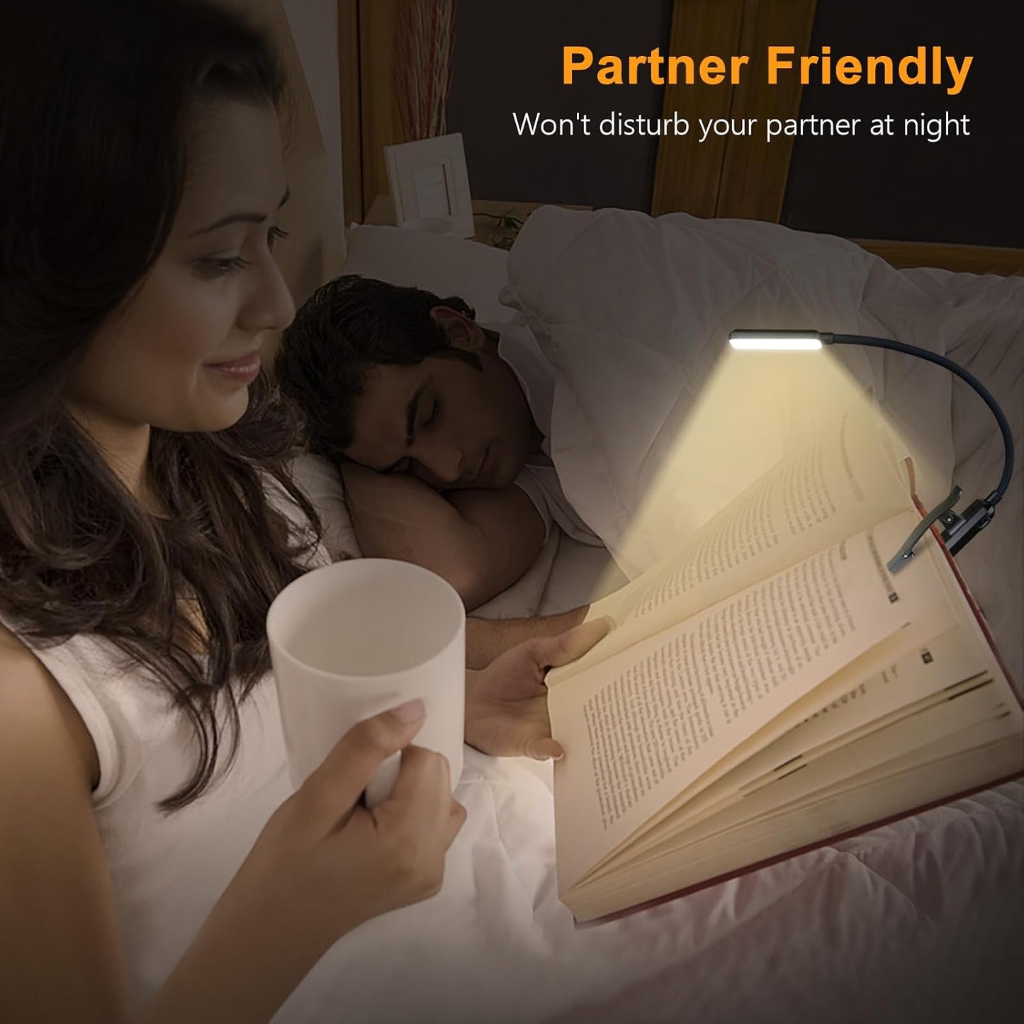 Gritin 9 LED Rechargeable Book Light for Reading in Bed | Eye Caring 3 Color Temps,Stepless Dimming Brightness,80 Hrs Runtime Small Lightweight Clip On Book Reading Light for Studying