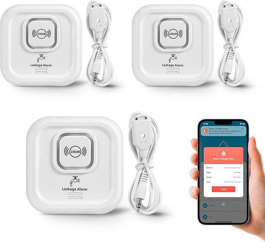 100dB Smart Water Sensor Alarm Water Leak Detectors by HOAYVKJ