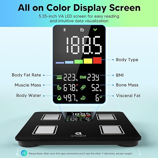 Arboleaf Smart Scale with BMI, Body Fat, Muscle Mass, Digital Bathroom Scale - Image 2