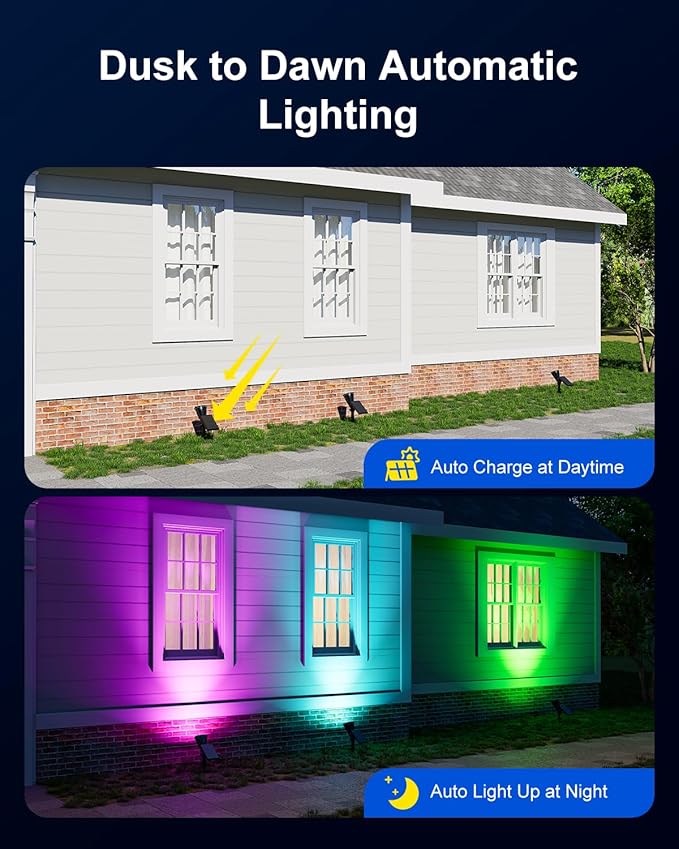 2 Pack Color Changing Solar Spotlights Outdoor - Image 7