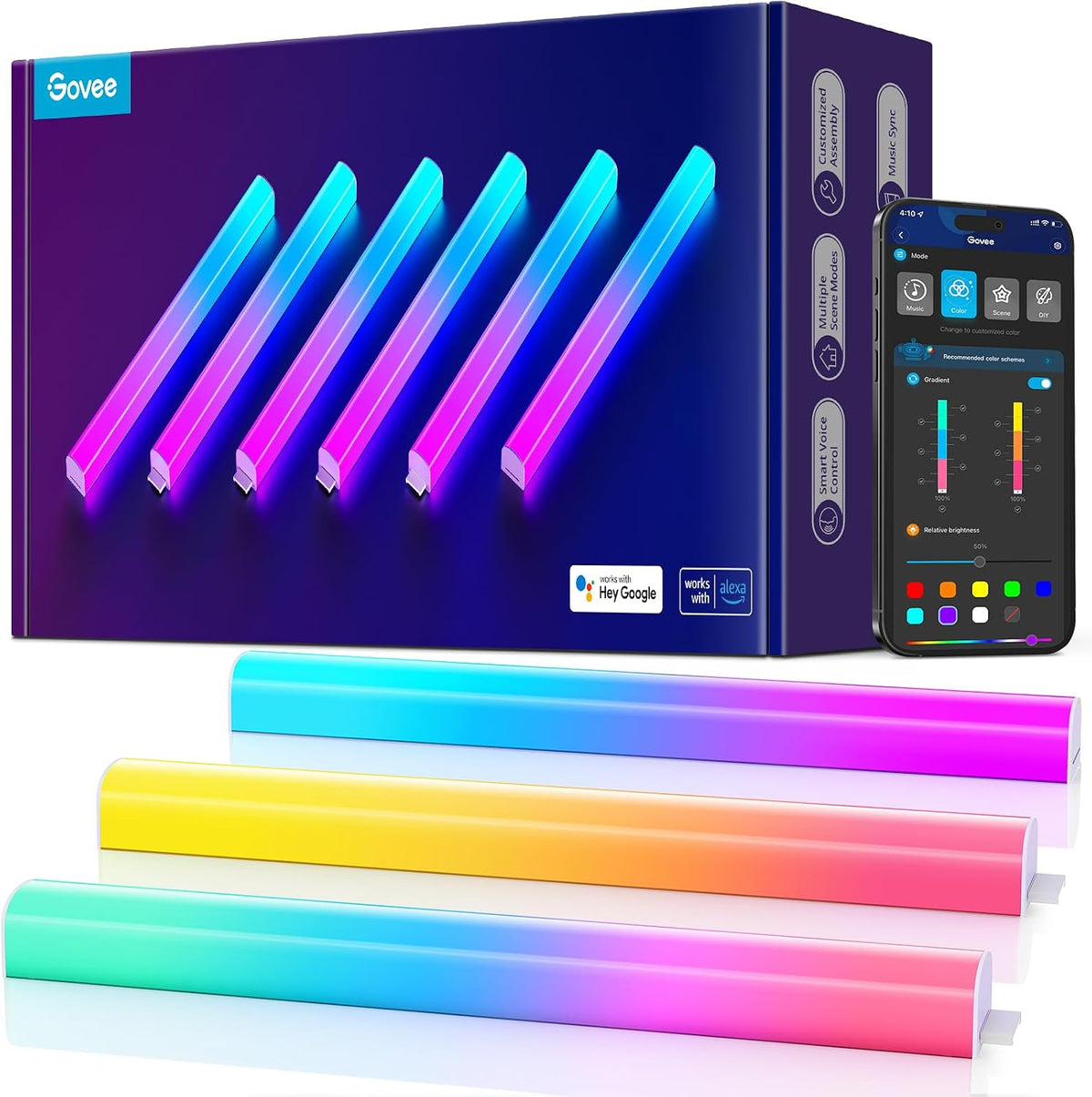 Govee Glide Wall Lights, RGBIC LED Light, Smart Gaming Light Compatible
