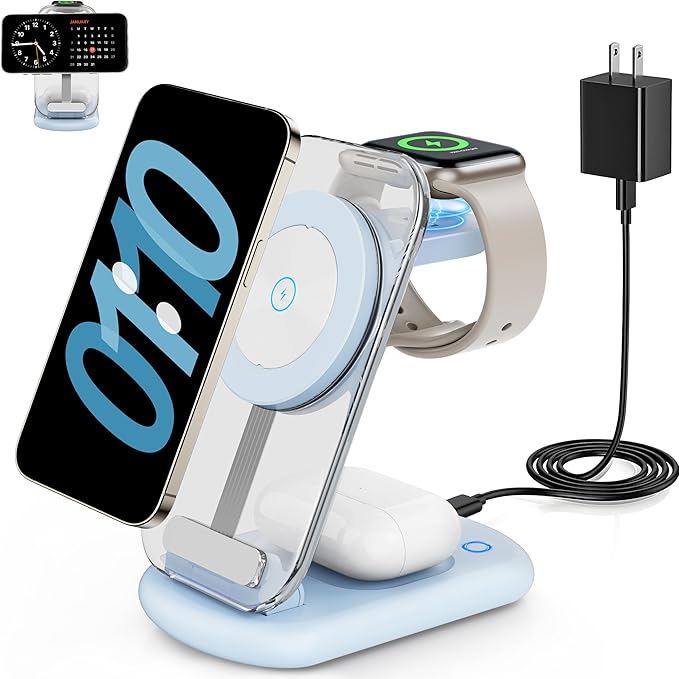 2026 Traveling Wireless Mag-Safe Fast Charging Station, Magnetic 3 in 1 Charger by RYND