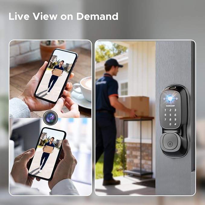 Smart Lock with Camera & Doorbell, 3-in-1 Smart Deadbolt - Image 4