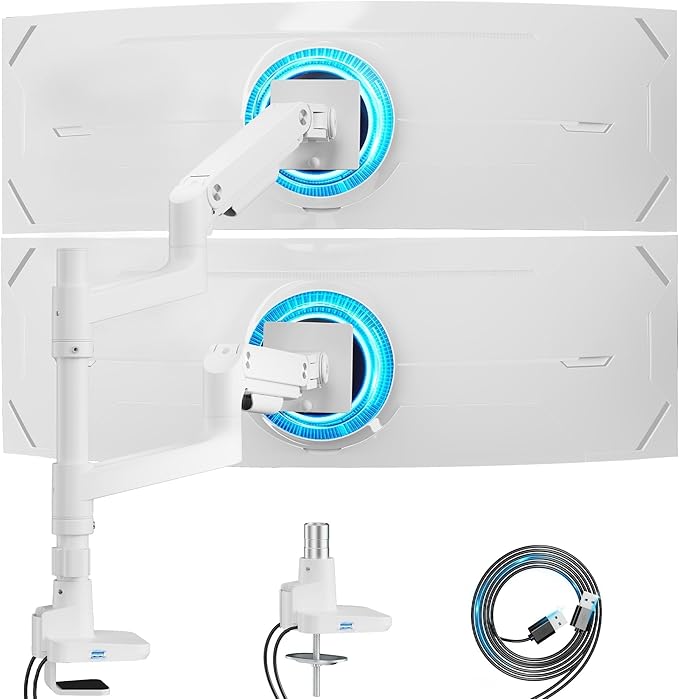 ARES WING Dual Monitor Stand for Ultrawide Heavy Duty Curved Monitor Stacking by ARESWING