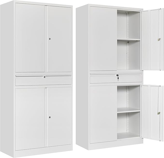 SISESOL White Metal Storage Cabinet by SISESOL
