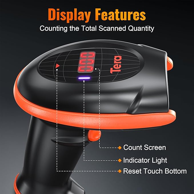 Tera Pro Series Wireless 1D 2D QR Barcode Scanner - Image 2