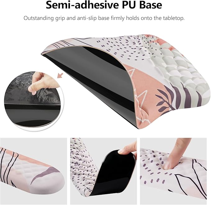 Laokiiy Mouse Pad Wrist Support, 2 in1 Keyboard Wrist Rest+ Ergonomic Mouse Pad - Image 4