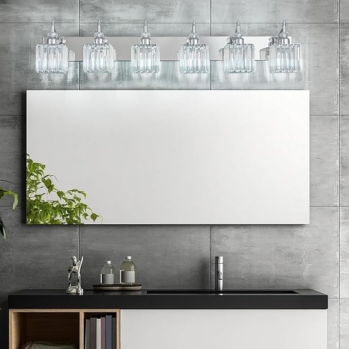 BBLLWJ 6 Light Bathroom Vanity Light Modern Chrome Vanity Light Fixtures - Image 3