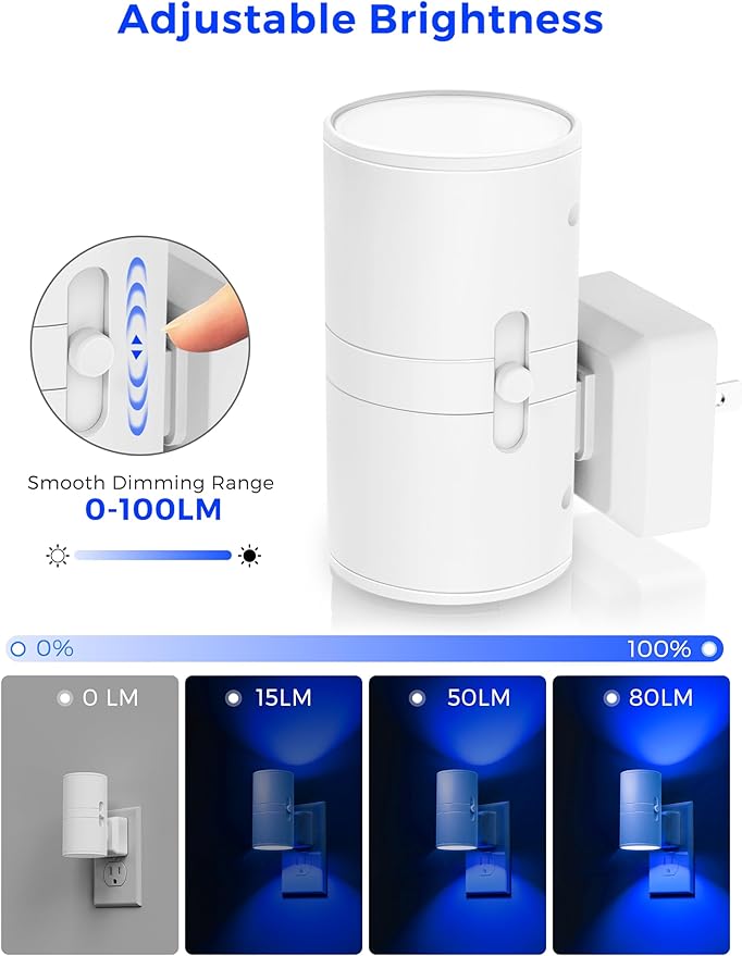 L LOHAS LED Night Light, 2 Pack Bluey Night Light, Plug into Wall, Calm Blue - Image 2