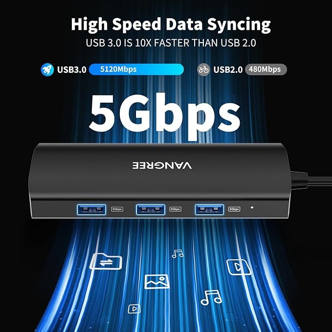 USB C Hub 8 in 1 Multiport Adapter, 3 USB 3.2 Gen 2 Ports - Image 8