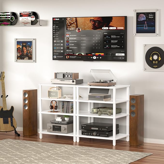 LELELINKY 4-Tier AV Media Player Stand, Stereo Stand, Modern Audio Shelf - Image 4