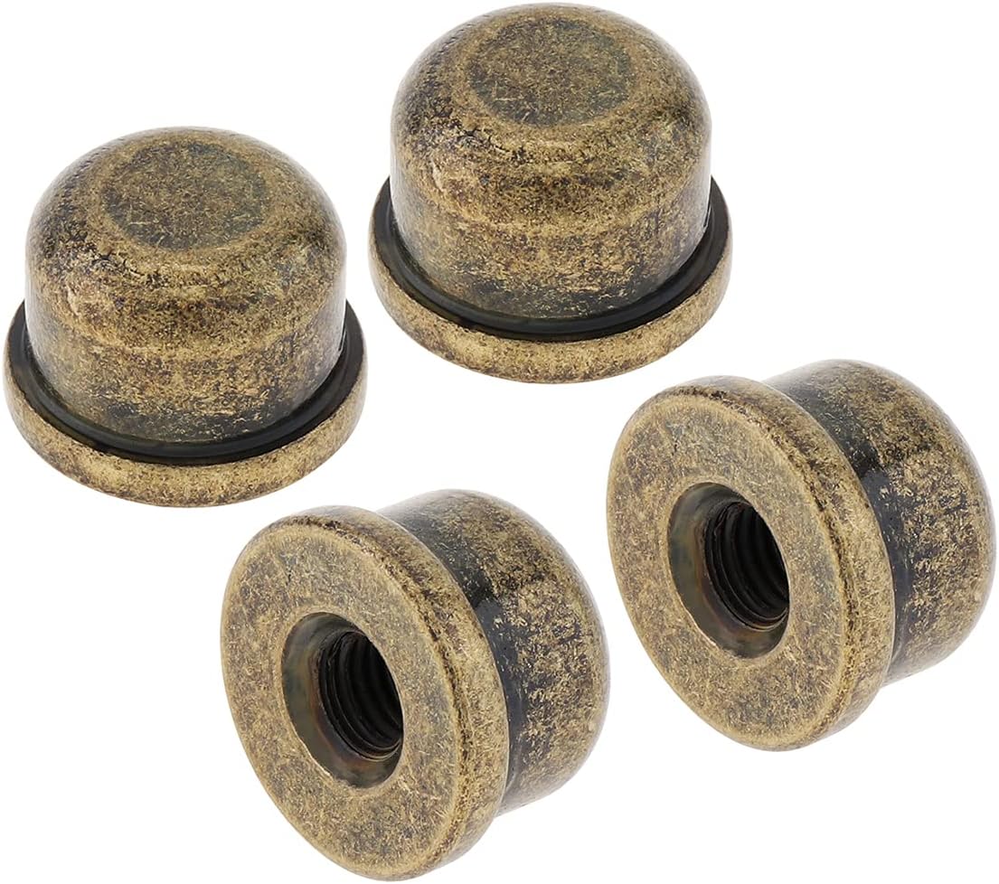 RTNLIT 4pcs Antique Brass Lamp Finials Caps, Threaded 1/4-27 lamp Shade Screw Cap, 1/2 Inch Tall for Lamp Harp Tops