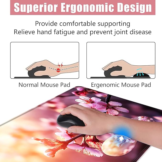 BFUKVOU Large Keyboard Mouse Pad Set, Extended Mouse Pad+Keyboard Wrist Rest - Image 5