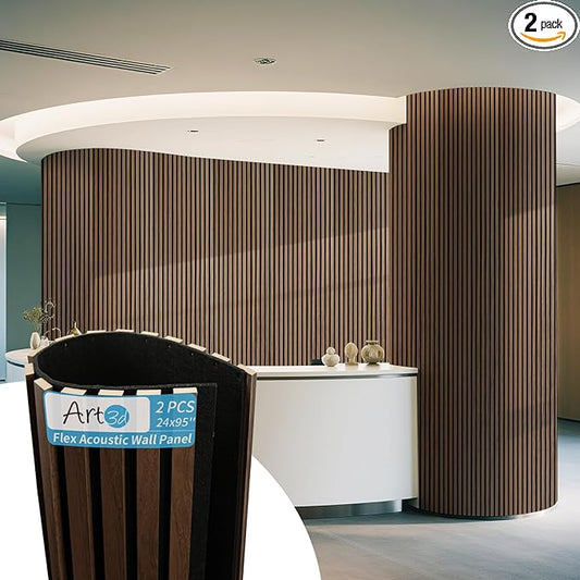 Art3d 2-Pack Acoustic Wood Slat Wall Panel by Art3d