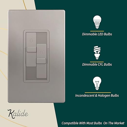 TOPGREENER Elite Series Kalide Dual Load Dimmer Light Switch, Double LED Dimmer - Image 2