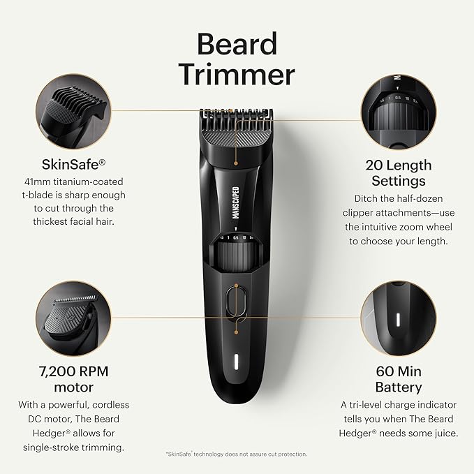 MANSCAPED® The Beard Hedger® Premium Men's Beard Trimmer, 20 Length Adjustable - Image 2