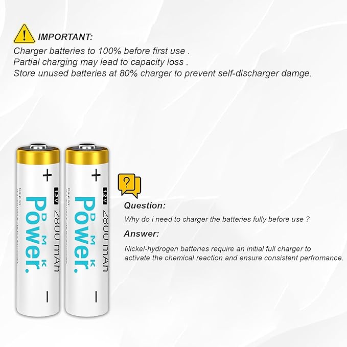 DMK POWER Rechargeable High Capacity Batteries 1.2V NiMH Low Self Discharge) - Image 6
