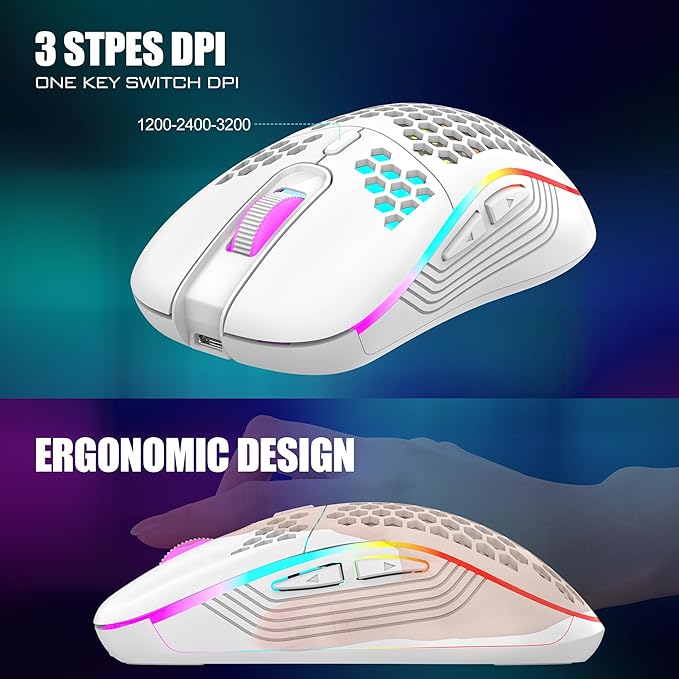 RedThunder 60% Wireless Gaming Keyboard and Mouse Combo, 2500mAh Rechargeable - Image 7