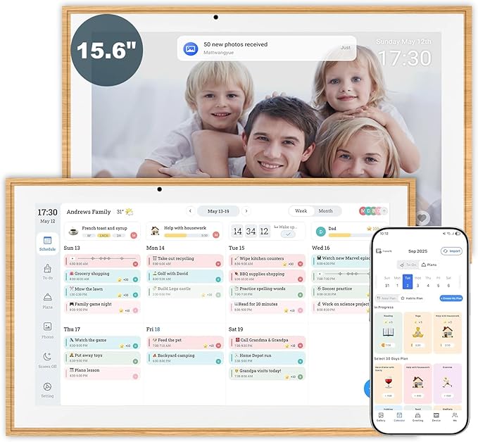 Digital Calendar, 15.6 Inch Wall Planner Electronic Calendar&Chore Chart - Image 7