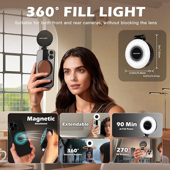 PrielPaek 3-in-1 Magnetic Beauty Selfie Light - Image 3