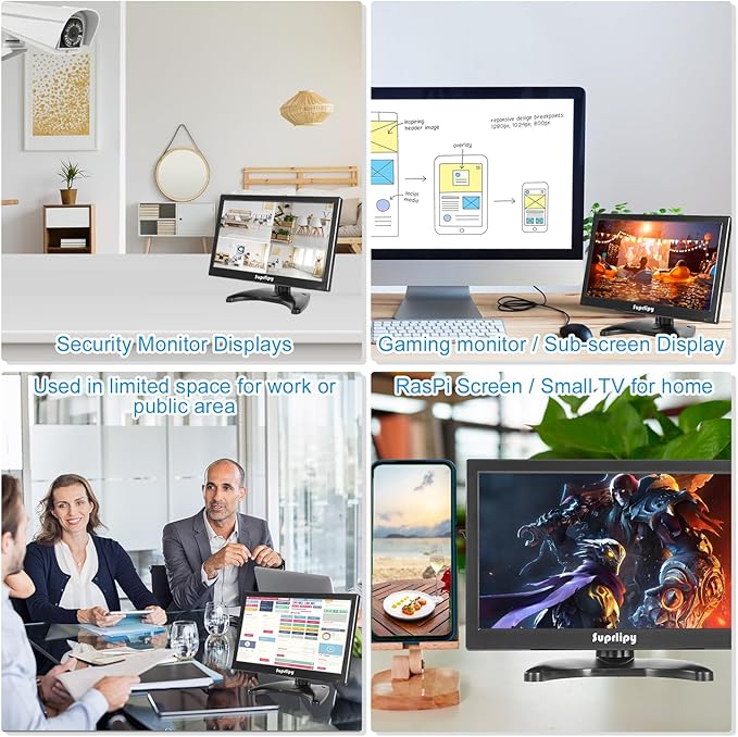 Suprlipy 13.3 inch FHD Small IPS Monitor LCD Display Screen 1920x1080 60Hz 16:9 - Image 7