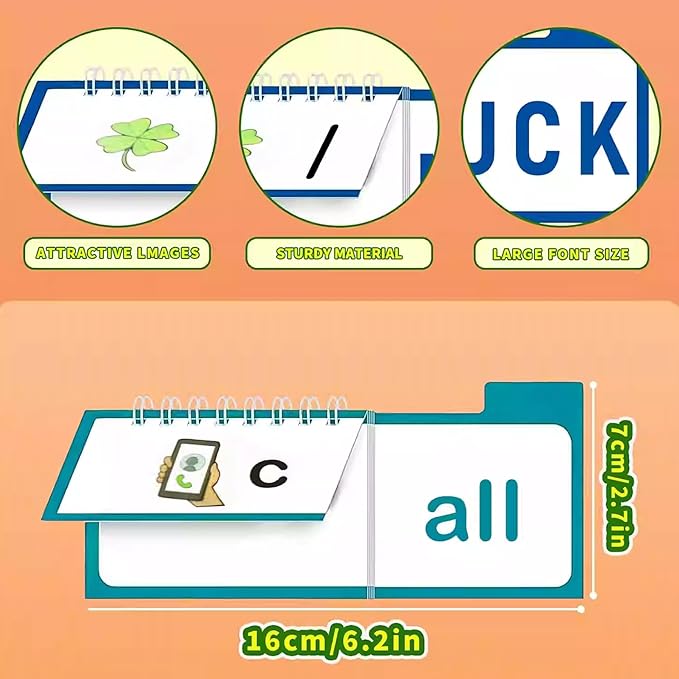 30 Read and Rhyme Flip Books Claritydream Flip Books ABC Vocabulary Flash Cards - Image 2