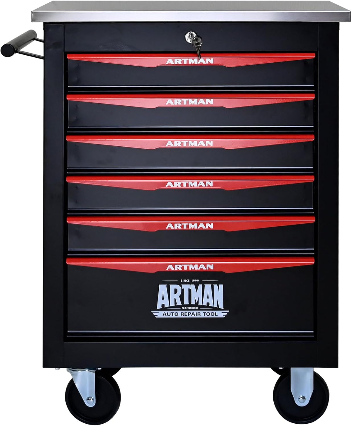 ryh 6 drawers rolling tool chest (black, 6-drawers, main product view