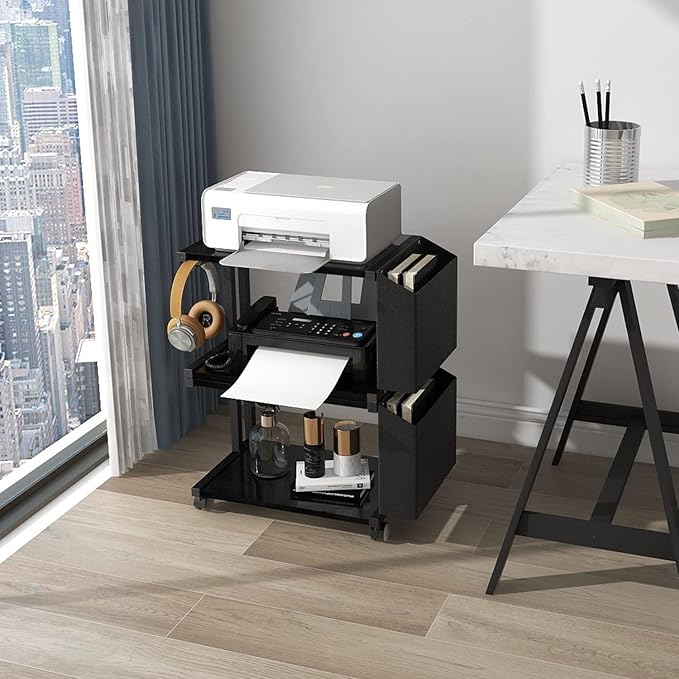 VEDECASA 2 Tier Black Printer Stand - Image 4